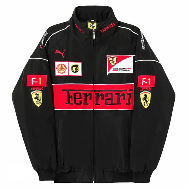 Black Ferrari Vintage Racing Jacket